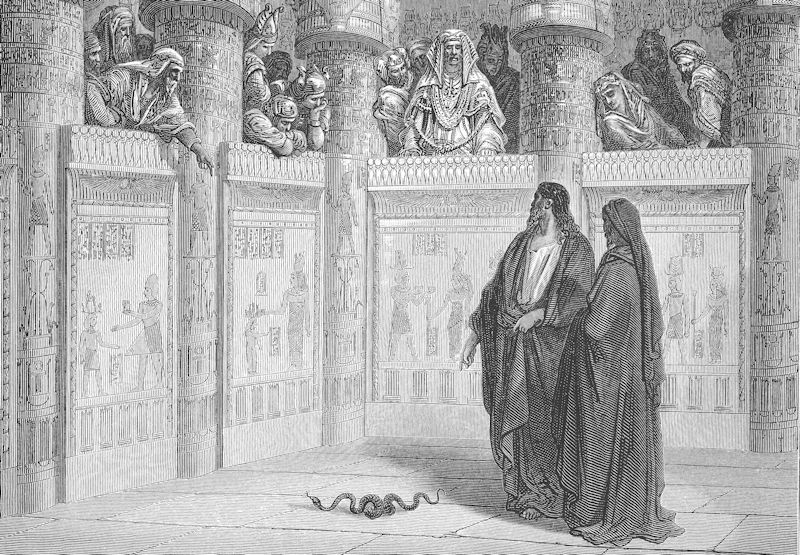 Moses and Aaron Appear before Pharaoh. Gustave Dor 1866